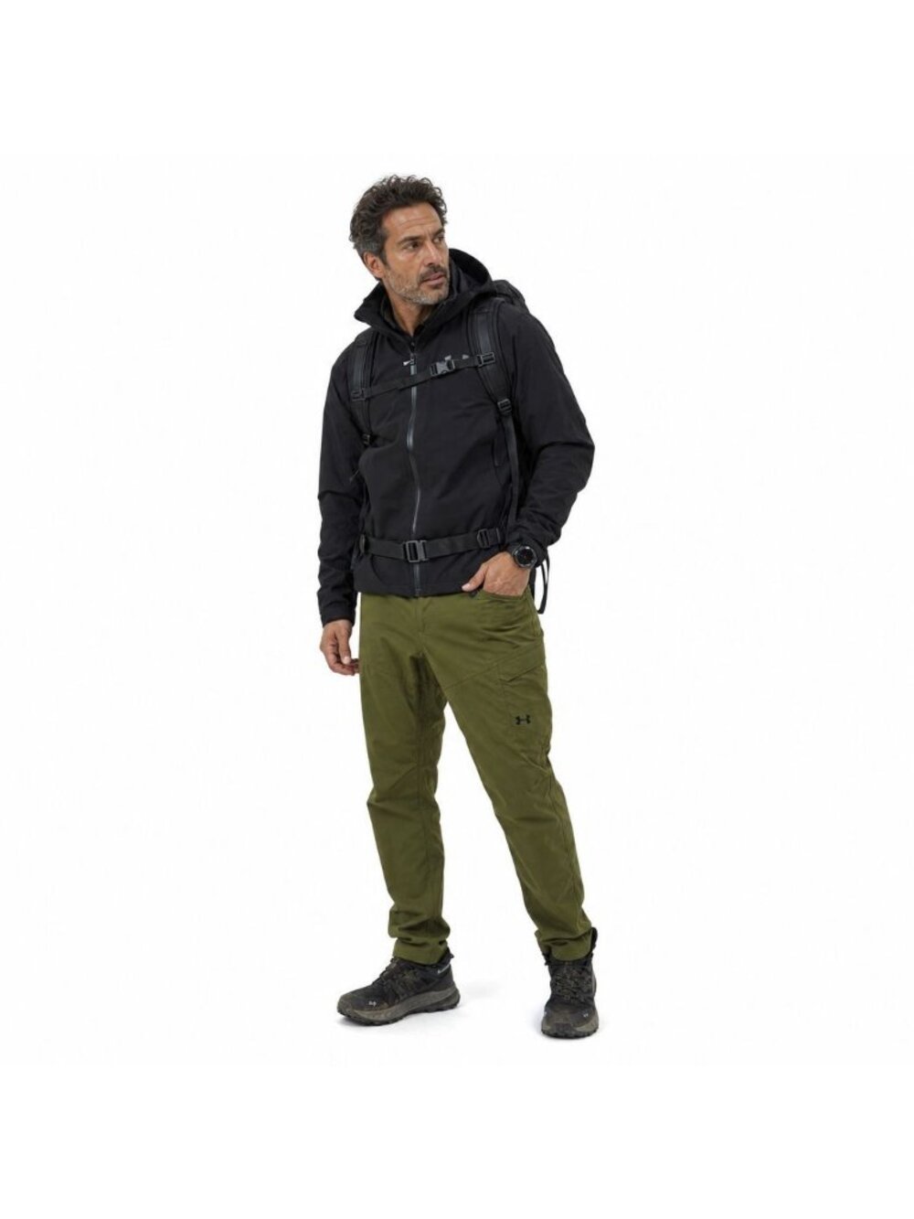 Under Armour Men 38 Heat Gear Loose Fit Cargo Pants Green Nylon Gorpcore Outdoor